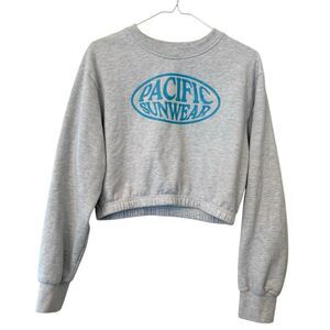 PacSun Pacific Sunwear Fleece Cotton Blend Pullover Gray Sweatshirt Small